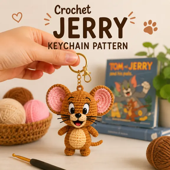Amigurumi keychain crocheted from a vault pattern 1