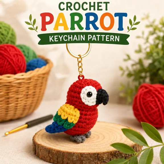 Amigurumi keychain crocheted from a vault pattern 3