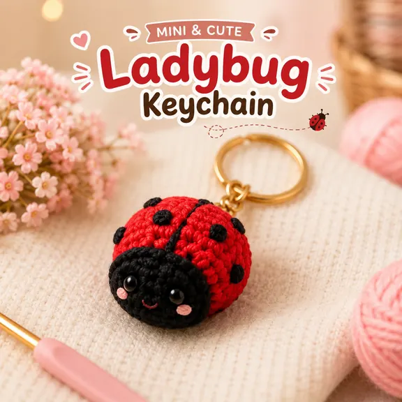 Amigurumi keychain crocheted from a vault pattern 4